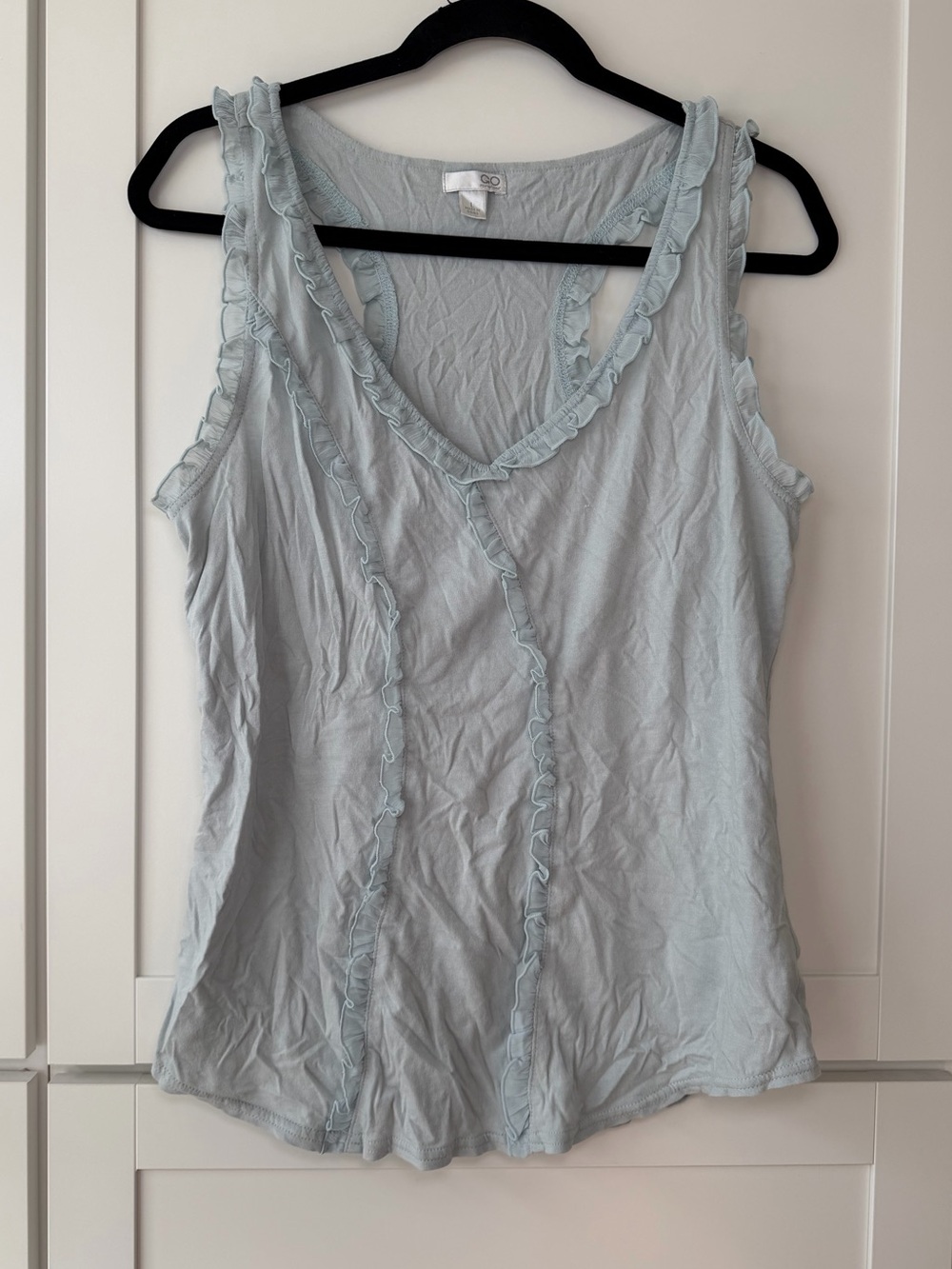 GO Boho Chic Lacey Scalloped Edge Racer Back Tank Top 2010s Feminine Dainty